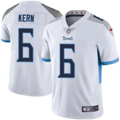 Men Tennessee Titans 6 Brett Kern Nike White Vapor Limited NFL Jersey